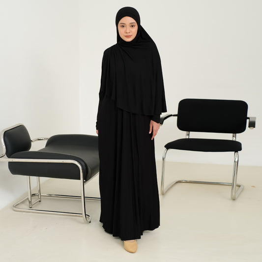 Marwa Rayon Abaya Black (Size L-XL)